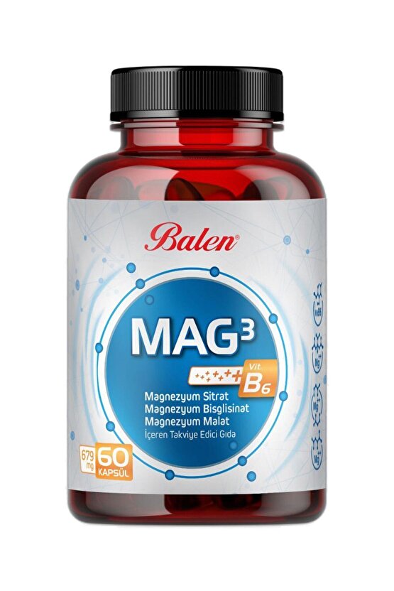 Mag 3 Magnezyum Sitrat & Bisglisinat & Malat 679 Mg 60 Kap. X 2 Adet