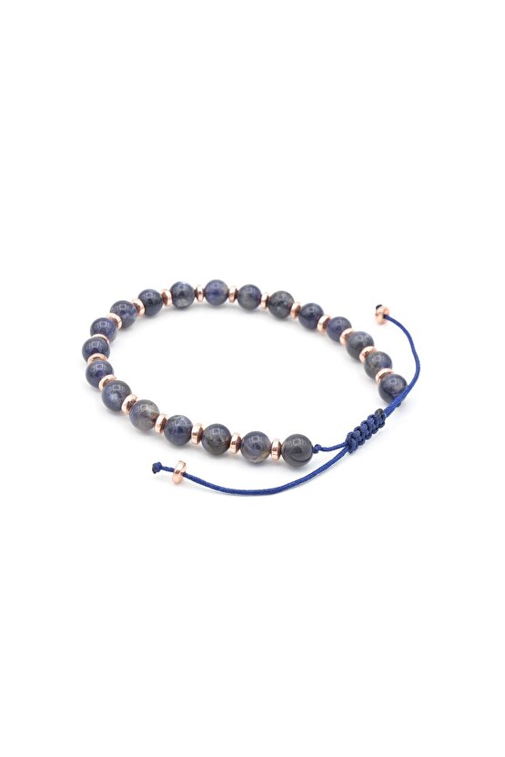 Makrome Model Hakiki İyolit Taşı Bileklik 6 Mm