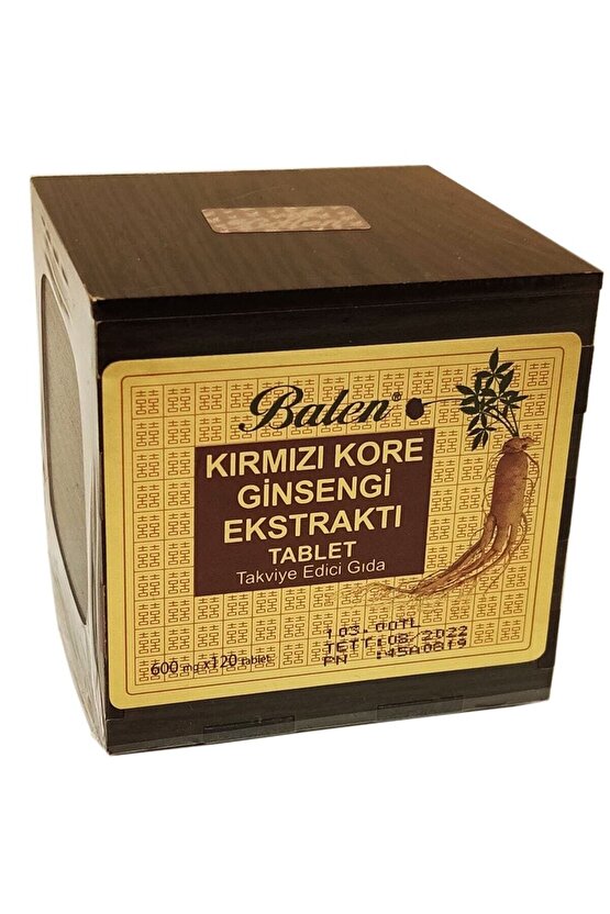 Kırmızı Kore Ginsengi Ekstraktı Tablet 600 Mg 120 Kapsül