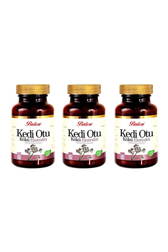Kedi Otu Kökü Ekstraktı (VALERİAN ROOT) 375 Mg 80 Kapsül 3 Adet