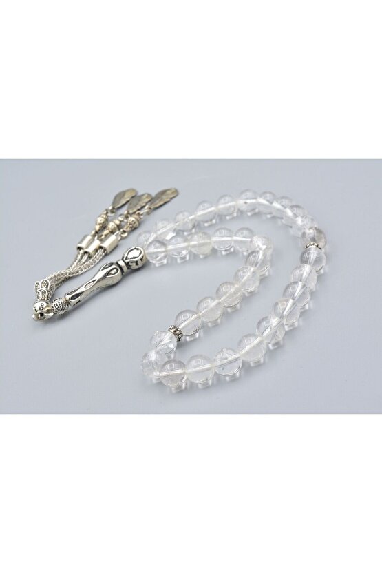 Hakiki Doğal Kristal Kuvars Taşı Tesbih 8.5 Mm