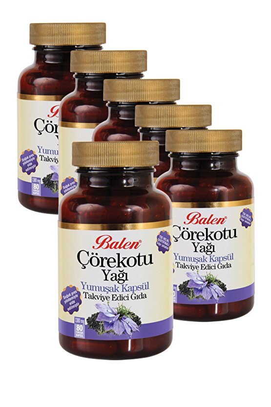 Çörekotu Yağı Yumuşak Kapsül 1380mg*80 6 Adet Çörek Otu Yağı Kapsülü 6 Kutu
