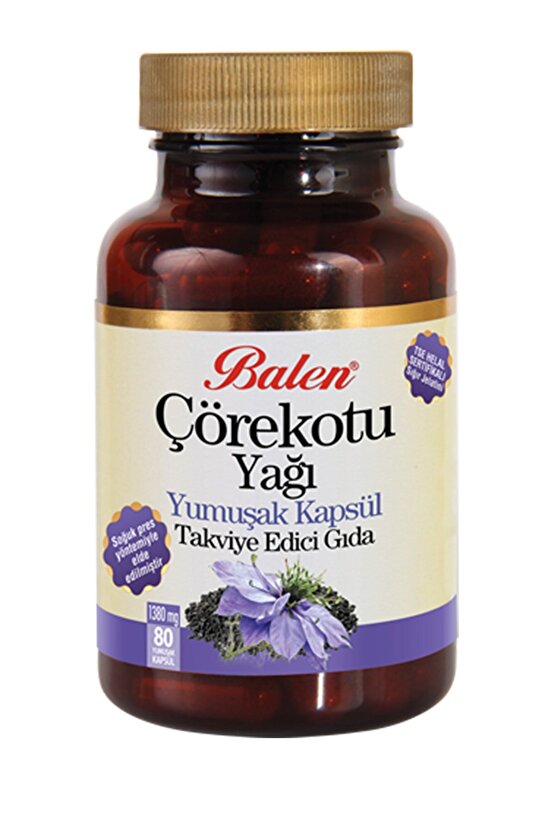 Çörekotu Yağı Yumuşak Kapsül 1380mg*80 6 Adet Çörek Otu Yağı Kapsülü 6 Kutu