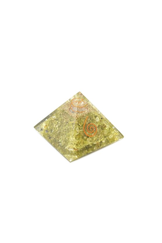 Hakiki Doğal Peridot Olivin Taşlı Orgonit Piramit