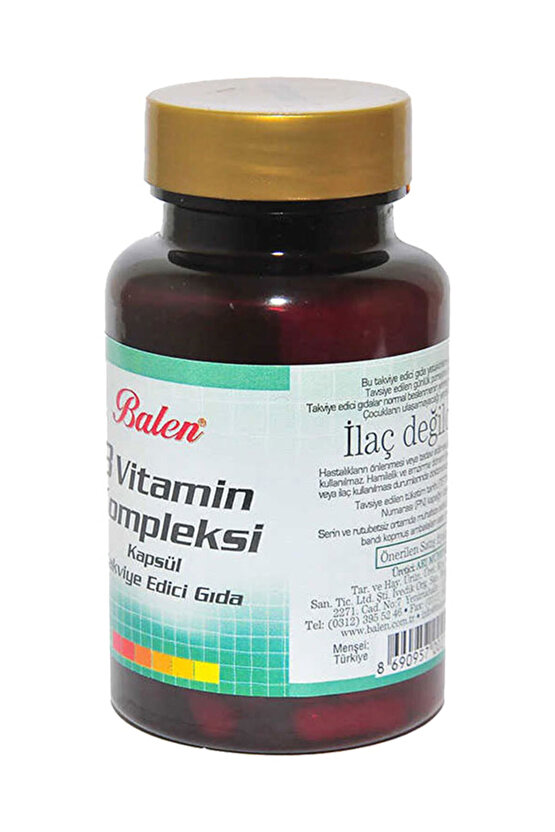B Vitamin Kompleksi 425 mg 3 x 60 Kapsül