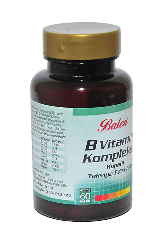 B Vitamin Kompleksi 425 mg 3 x 60 Kapsül