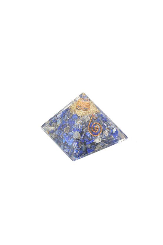 Hakiki Doğal Lapis Lazuli Taşlı Orgonit Piramit