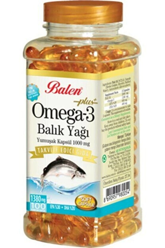 Omega-3 Plus+ Balık Yağı 100 Kapsül
