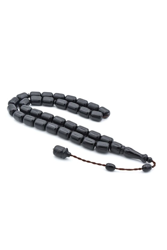 Sistemli Fıçı Kesim İri Boy Siyah Fiber Tesbih