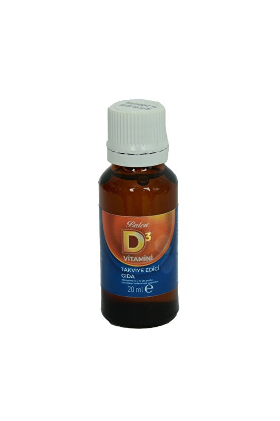 Sıvı D3 Vitamini Takviye Edici Gıda Likit Vitamin D3 20 Ml