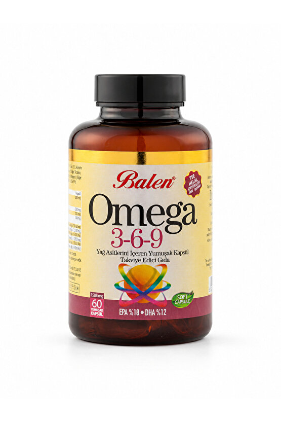 OMEGA 3-6-9 YAĞ ASİTLERİ İÇEREN YUMUŞAK KAPSÜL 1585 MG*60