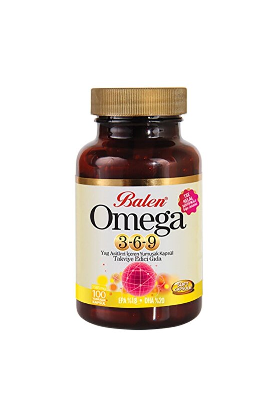 Omega 3-6-9 Yağ Asitleri Içeren Yumuşak Kapsül 1585mg*100