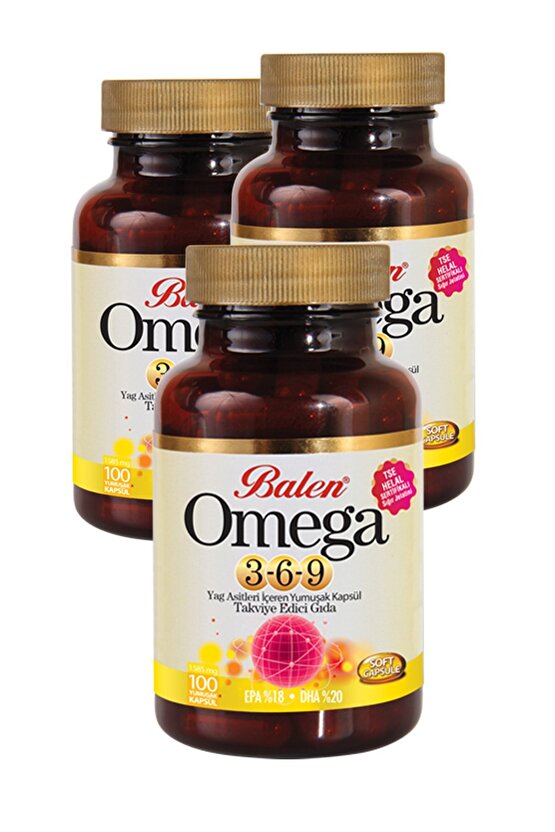 3 Kutu Omega 3 6 9 Kapsül 1585 Mg X 100 Yumuşak Kapsül Balık Yağı