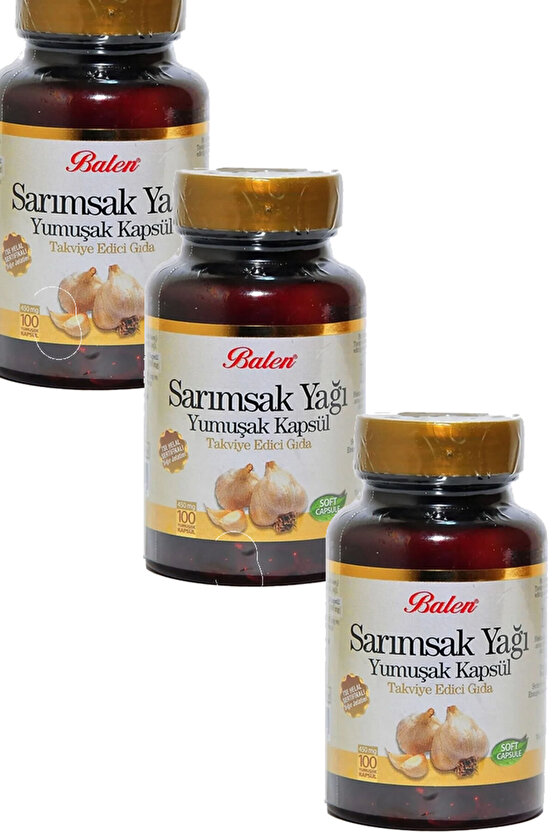 3 Adet Sarımsak Yağı Yumuşak Kapsül 450 Mg 100 Kapsül.