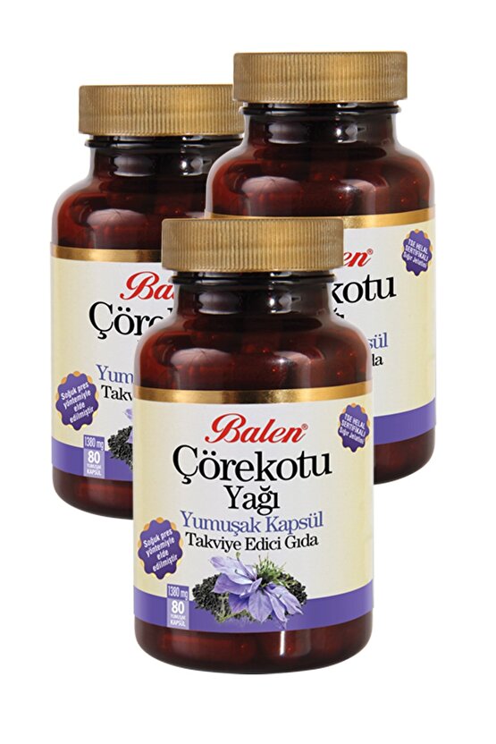 Çörekotu Yağı Yumuşak Kapsül 1380mg*80 3 Adet