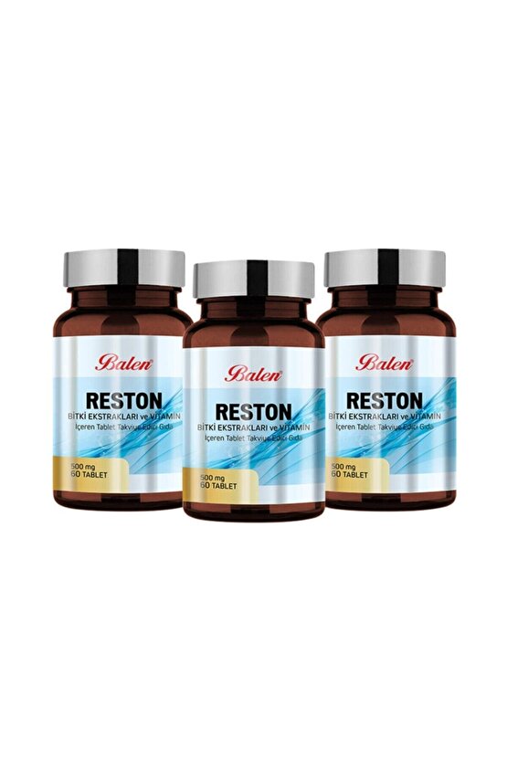 Reston Bitki Ekstraktları Ve Vitamin 500 Mg 60 Kapsül 3 Adet