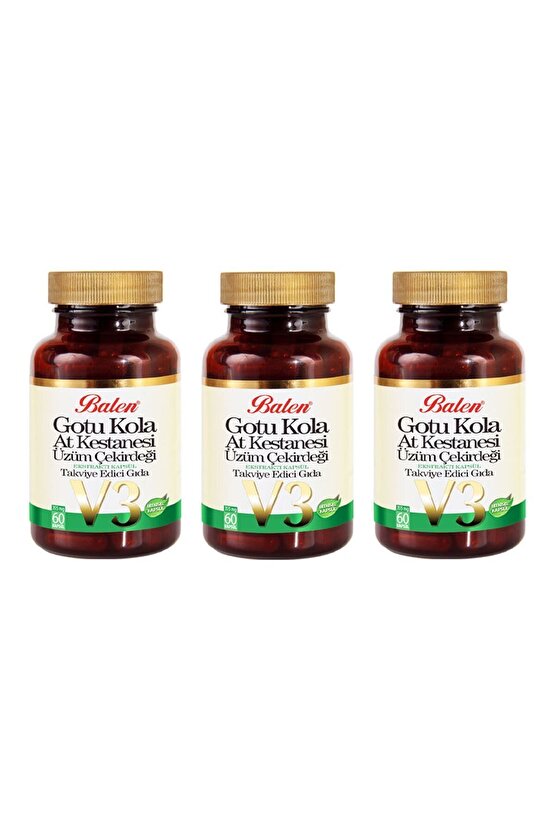 Gotu Kola-at Kestanesi-üzüm Çekirdeği 60 Kapsül 3 Adet