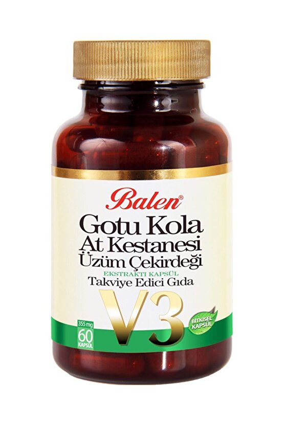 Gotu Kola-at Kestanesi-üzüm Çekirdeği 60 Kapsül 3 Adet