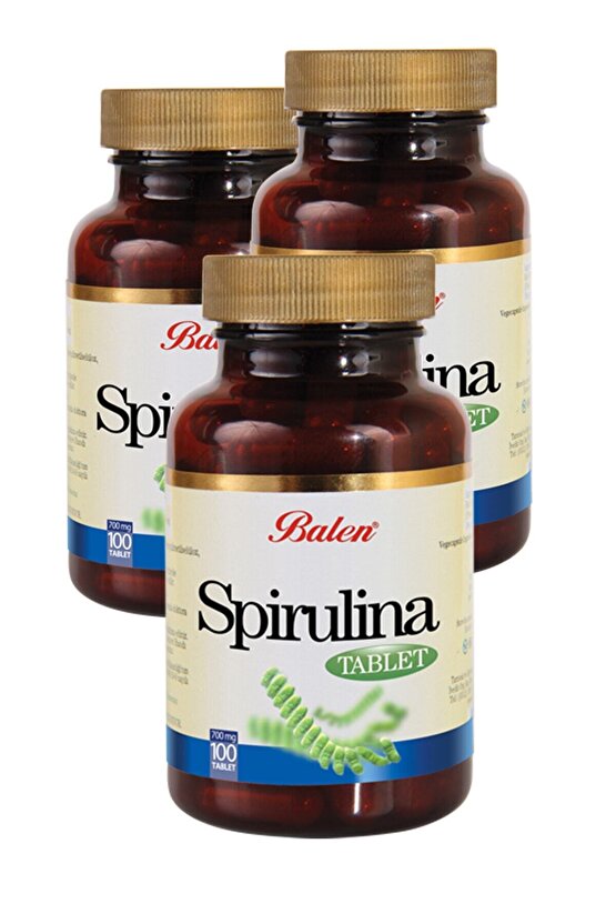 Spirulina Tablet 100 X 740 Mg Siprulina Yosun Alg - 3 Kutu Yosun Hapı Tablet