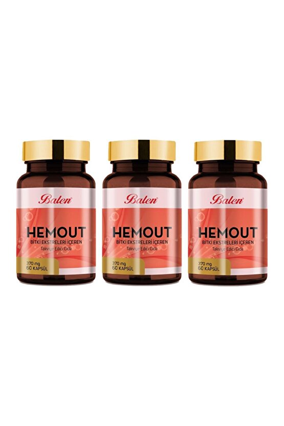Hemout Bitki Ekstreleri Içeren 370 Mg 60 Kapsul X 3 Adet