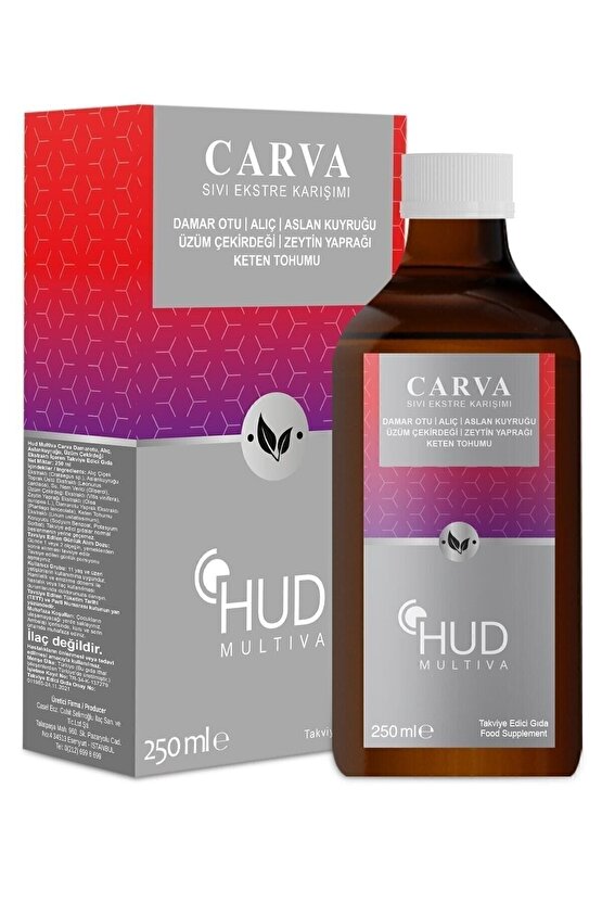 Multiva Carva  Alıç, Üzüm Çekirdeği, Damar Otu, Keten Tohumu Takviye Edici Gıda 250 ml