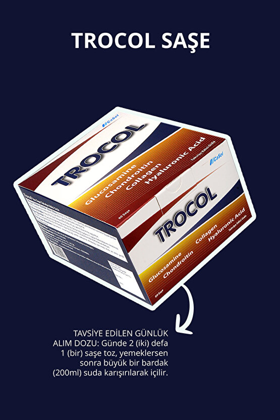 Glukozamin-kondroitin-kolajen-hyaluronik Asit Ve Mineraller Içeren Takviye Edici Gıda 60 Saşe 300 gr