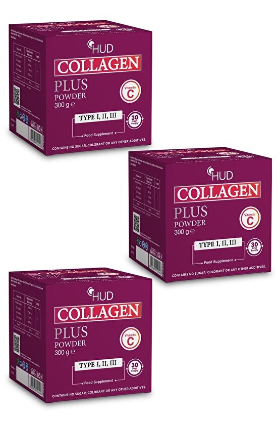 Collagen Plus Powder 300 G - Toz Kolajen (3 Adet)