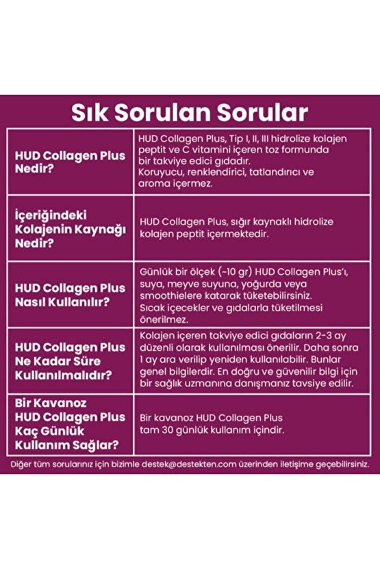 Hud Collagen Plus Powder-tip 1,2,3 Kolajen C Vitamini Içeren Takviye Edici Gıda (30 Günlük Porsiyon)