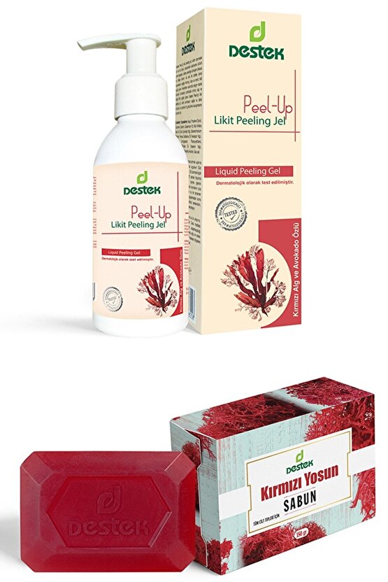 Peel-up Likit Peeling Jel 150ml Ve Kırmızı Yosun Sabunu 150gr (2li Set)
