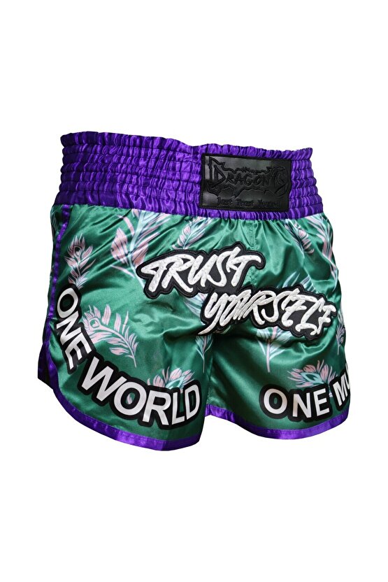 MT3407 One World Muay Thai Şortu Nakışlı Şort