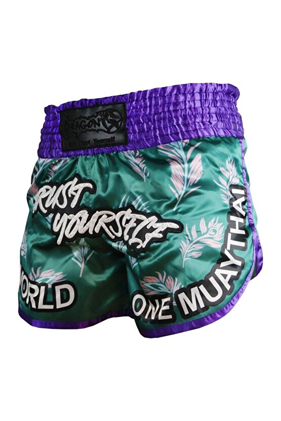 MT3407 One World Muay Thai Şortu Nakışlı Şort