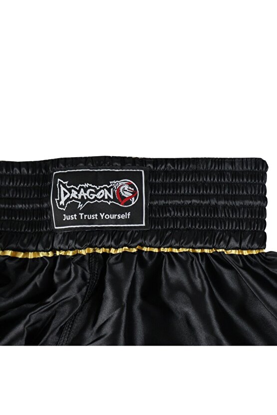 MT3033 Muaythai Şortu Siyah Kick Boks Şortu