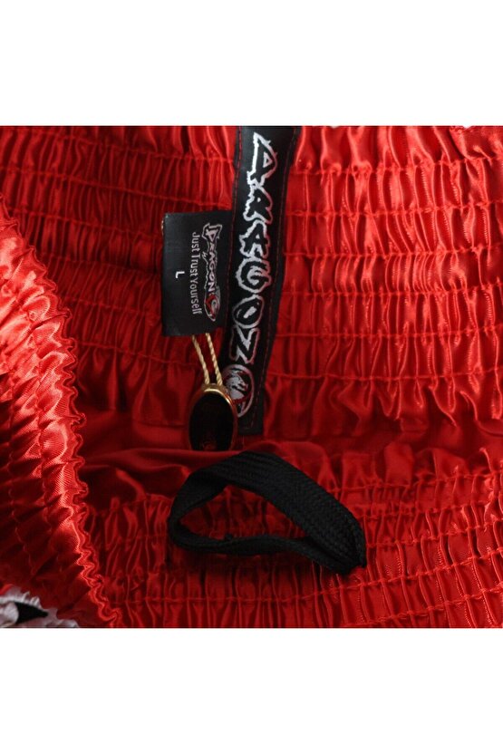 MT3409 Trust Yourself Kırmızı Muay Thai Kick Boks Şortu