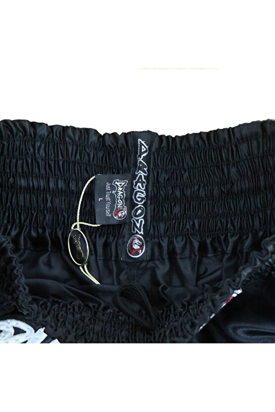 MT3408 Trust Yourself Siyah Muay Thai Kick Boks Şortu