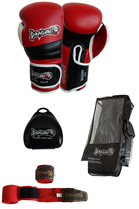 Attack 6 Boks Eldiveni Muay Thai Kick Boks Eldiveni Bandaj Dişlik ve Taşıma Çantalı set