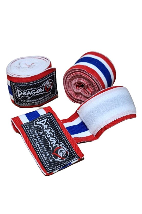 83818 Thailand Bayraklı 3,5 Metre Elastik Bandaj Boks Bandajı Muay Thai Bandajı Kick Boks B