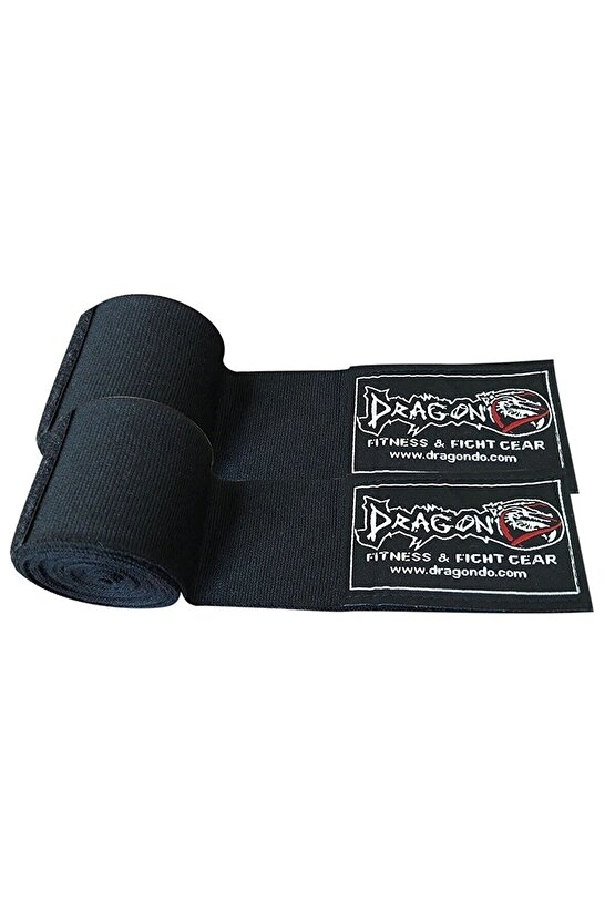Giftoomsport- Profesyonel Kutulu Boks Dişliği-şeffaf-ve 3,5 M.siyah Boks Bandaj 2li Set
