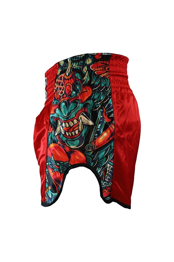 Dragon KB356 Legacy Kick Boks Şortu Muaythai Şortu 3,5 Mt Kırmızı Bandaj ve Dişlik 3 lü Set