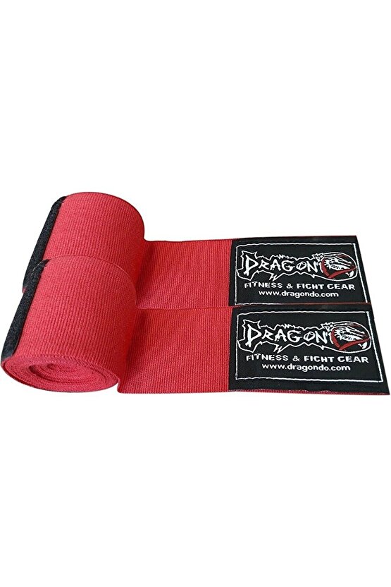 Dragon KB356 Legacy Kick Boks Şortu Muaythai Şortu 3,5 Mt Kırmızı Bandaj ve Dişlik 3 lü Set
