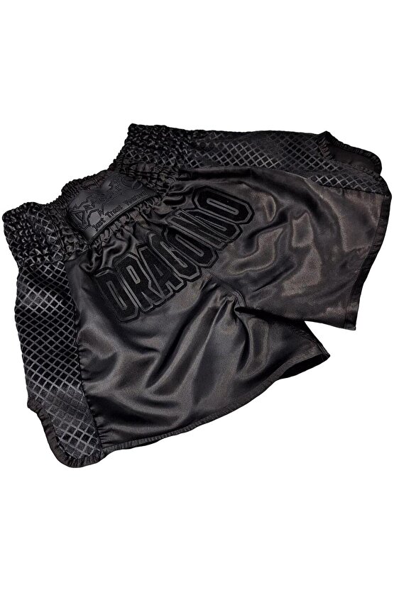 MT3025 Black Night Muay Thai Şortu Siyah Antrenman Şortu