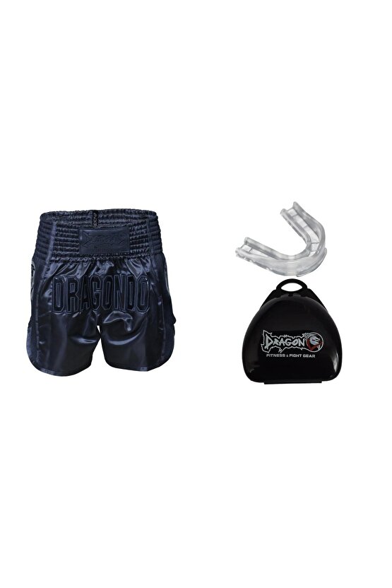 Dragon Muaythai ve Kick Boks Şortu,  Profesyonel Sporcu Dişliği 2 li Set  Muay Thai Mt3030
