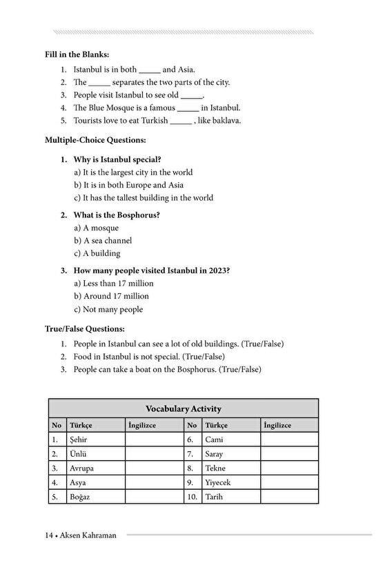50 Basic Reading Passages  Aksen Kahraman  İkinci Adam Yayınları  9786253735586