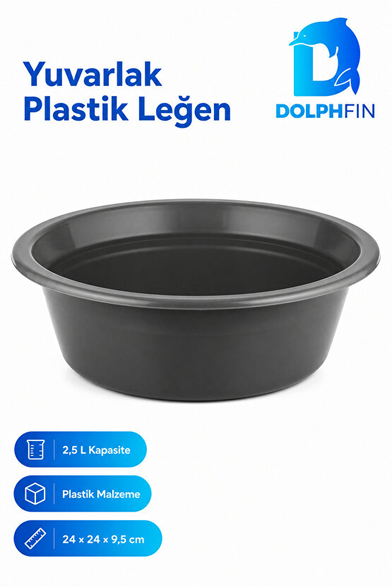 Yuvarlak Plastik Leğen 2,5 L Moblen Badya Ev ve Banyo Temizliği