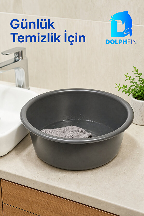 Yuvarlak Plastik Leğen 1,5 L Moblen Badya Ev ve Banyo Temizliği
