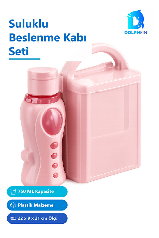 Mavi Suluklu Beslenme Kabı Seti 750 ml + 850 ml