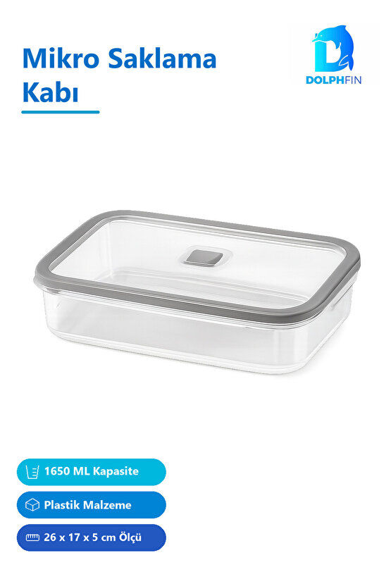 Mikro Saklama Kabı 1650 ml Çok Renkli Plastik