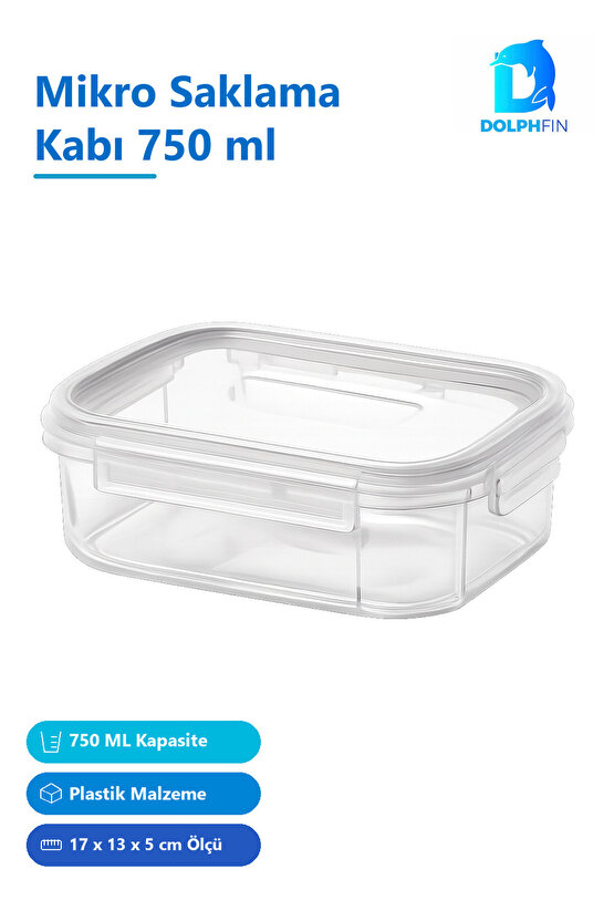 Mikro Saklama Kabı 750 ml Çok Renkli 17 x 13 x 5 cm