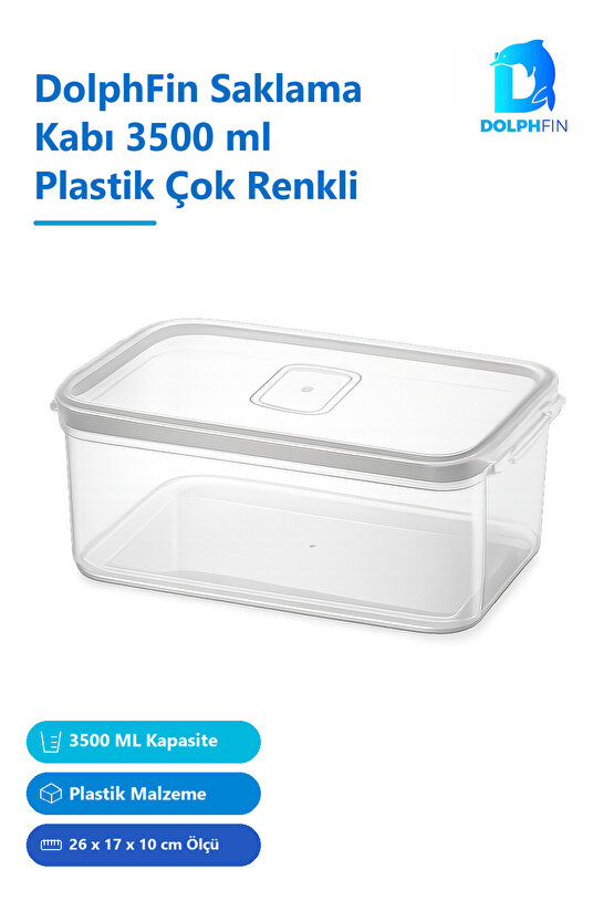 Saklama Kabı 3500 ml Plastik Çok Renkli