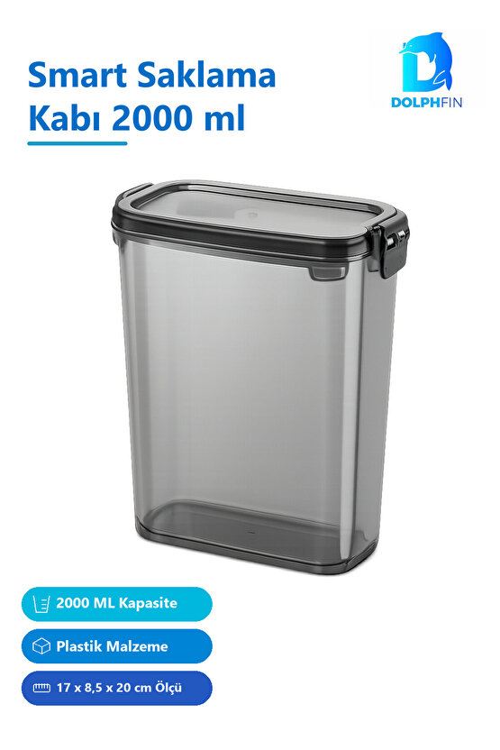 2000 ml Plastik Saklama Kabı - Çok Renkli