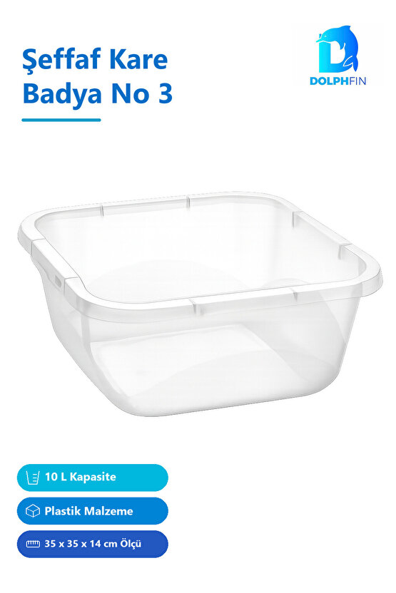 Şeffaf Kare Badya No 3 10 L Temizlik Kovası
